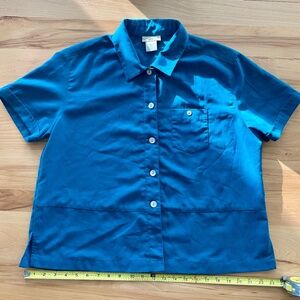 Travel Smith button front blouse short sleeve